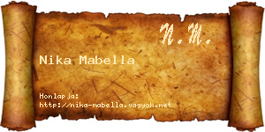 Nika Mabella névjegykártya